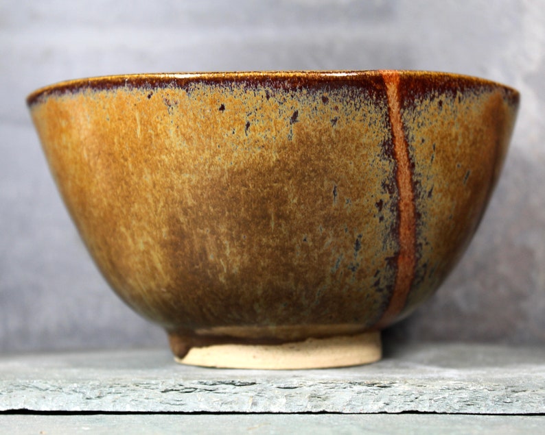 Studio Pottery Soup Bowl 5 1/4 New England Pottery Trinket Bowl Art Pottery Brown and Rust Colored Stoneware Bowl Bixley Shop image 2