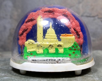 Vintage Washington DC Souvenir Snow Globe - Capital Building - Washington Monument - Cherry Blossoms | Bixley Shop