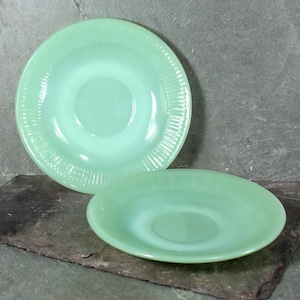 Set of 2 Vintage Fire King Jadeite Saucers | Vintage Jadeite | 6&quot; Saucers | Collectible Glass | Bixley Shop