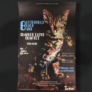 1968 Butterfield Blues & Charles Lloyd Quartet Concert Poster | FIRST PRINTING | Designed by Jon Stahl | Fillmore East Shows | Bixley Shop
