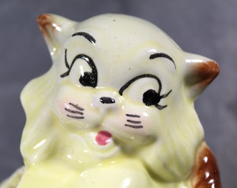FOR CAT LOVERS! Vintage Yellow Kitten Planter - Circa 1950s/60s Vintage Ceramic Planter | Vintage Cat | Anthropomorphic Cat | Bixley Shop