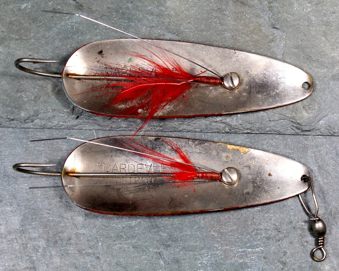 Vintage Daredevil Fishing Lures Set of 2 Circa 1950s Etsy