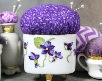 Purple Upcycled Pin Cushions | Pop of Purple Vintage Pin Cushions | Your Choice | Hand-Crafted by Bixley Shop