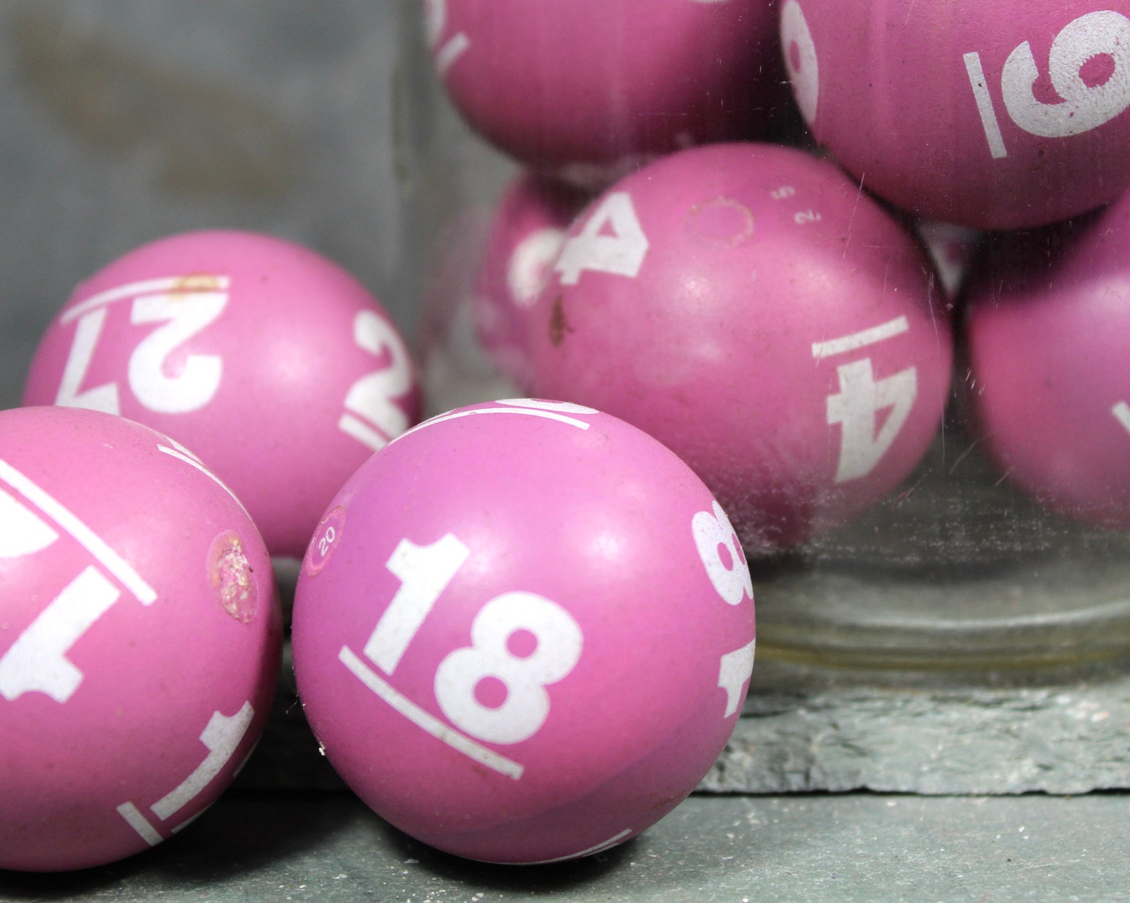 Vintage Bingo Balls in a Mason Jar Unusual Pop of Color Etsy