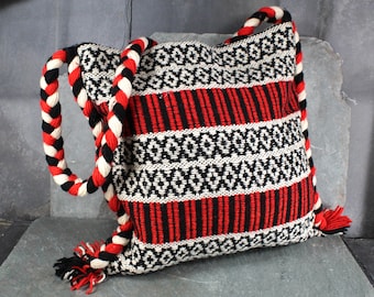Madawaska Weavers Wool Shepherds Bag | Boho Chic Canadian Wool Bag | Fait a la Main Lined Bag | Bixley Shop
