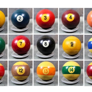 Vintage Pool Balls - YOUR CHOICE from a Variety of Gorgeous Vintage Pool Balls from Different Sets - 1920s-1950s - Billiards | Bixley Shop