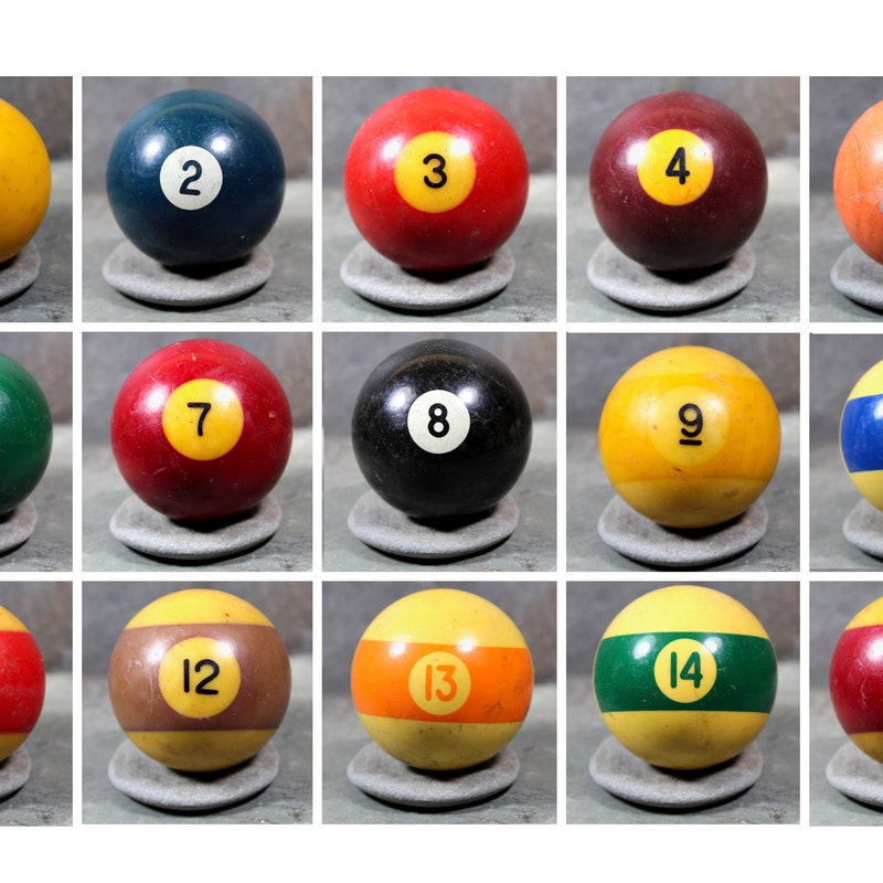 Rustic Pool Balls Vintage Pool Balls - Etsy