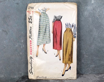 1949 Simplicity #2793 Skirt Pattern | Waist 26"/Hip 35" | COMPLETE Cut Pattern in Original Envelope | Bixley Shop