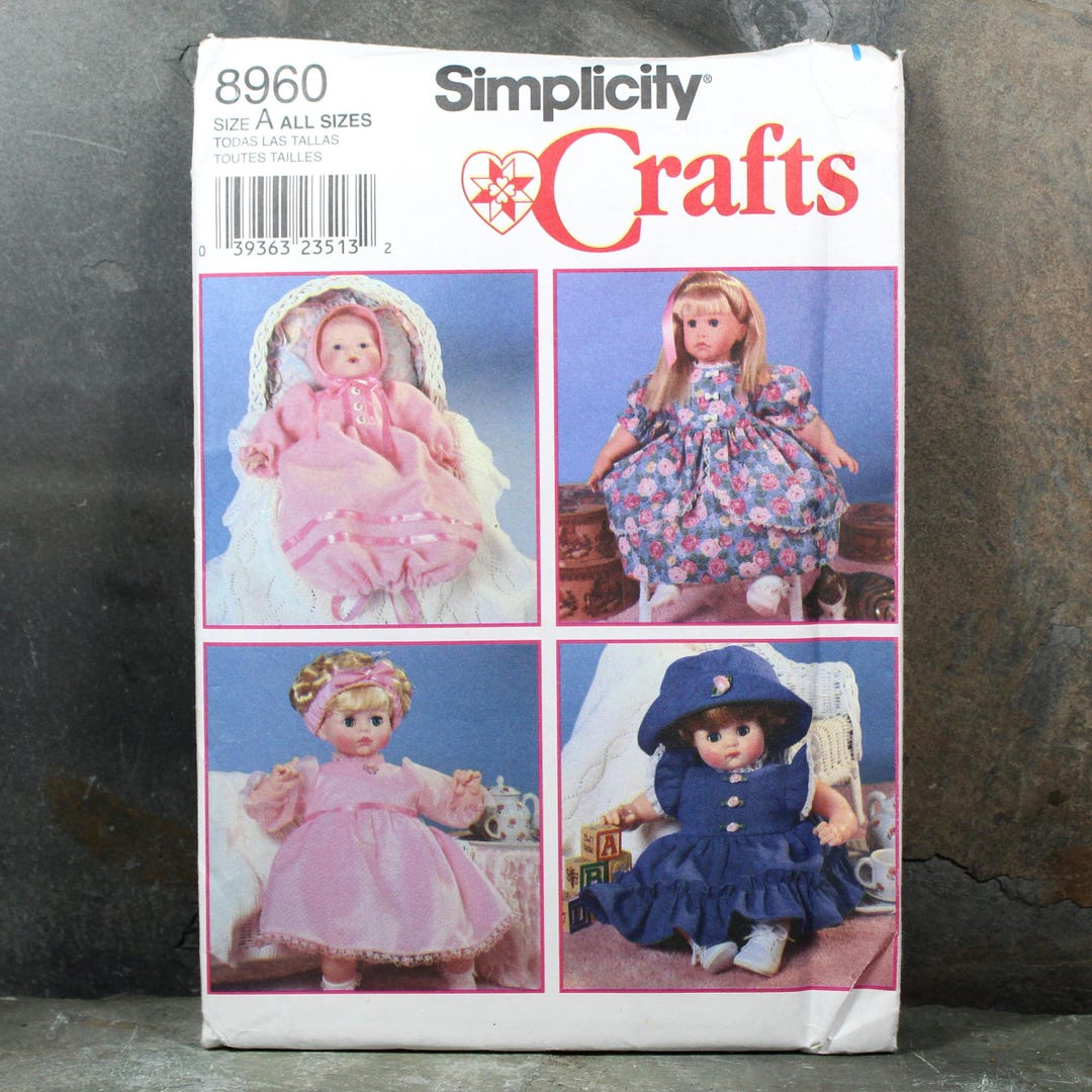 1999 Simplicity Crafts #8960 Doll Clothing Pattern | UNCUT and Factory ...