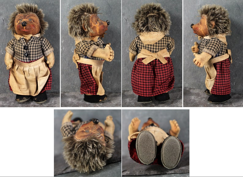 Antique Steiff Hedgehog Family Micki Doll Antique German Hedgehog Original Doll Bixley Shop image 7