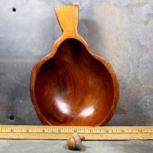 Vintage Mid-Century Carved Wooden Bowl Pear Shaped Fruit Bowl Mid-Century Rustic Modern Bixley Shop image 7