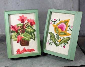 Vintage Framed Floral Needlepoint | Your Choice of Design | Framed Vintage Needlepoint | Bixley Shop