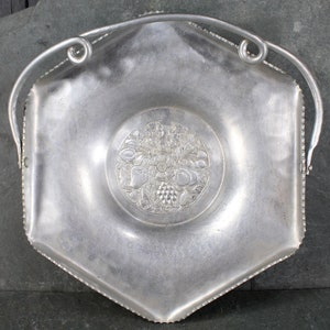 Vintage Cromwell Aluminum Serving Basket Vintage Decorative Aluminum Tray Circa 1950s Bixley Shop image 5