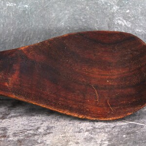 Mid-Century Solid Wood Serving Fork and Spoon Possibly Walnut Vintage Table Bixley Shop image 4