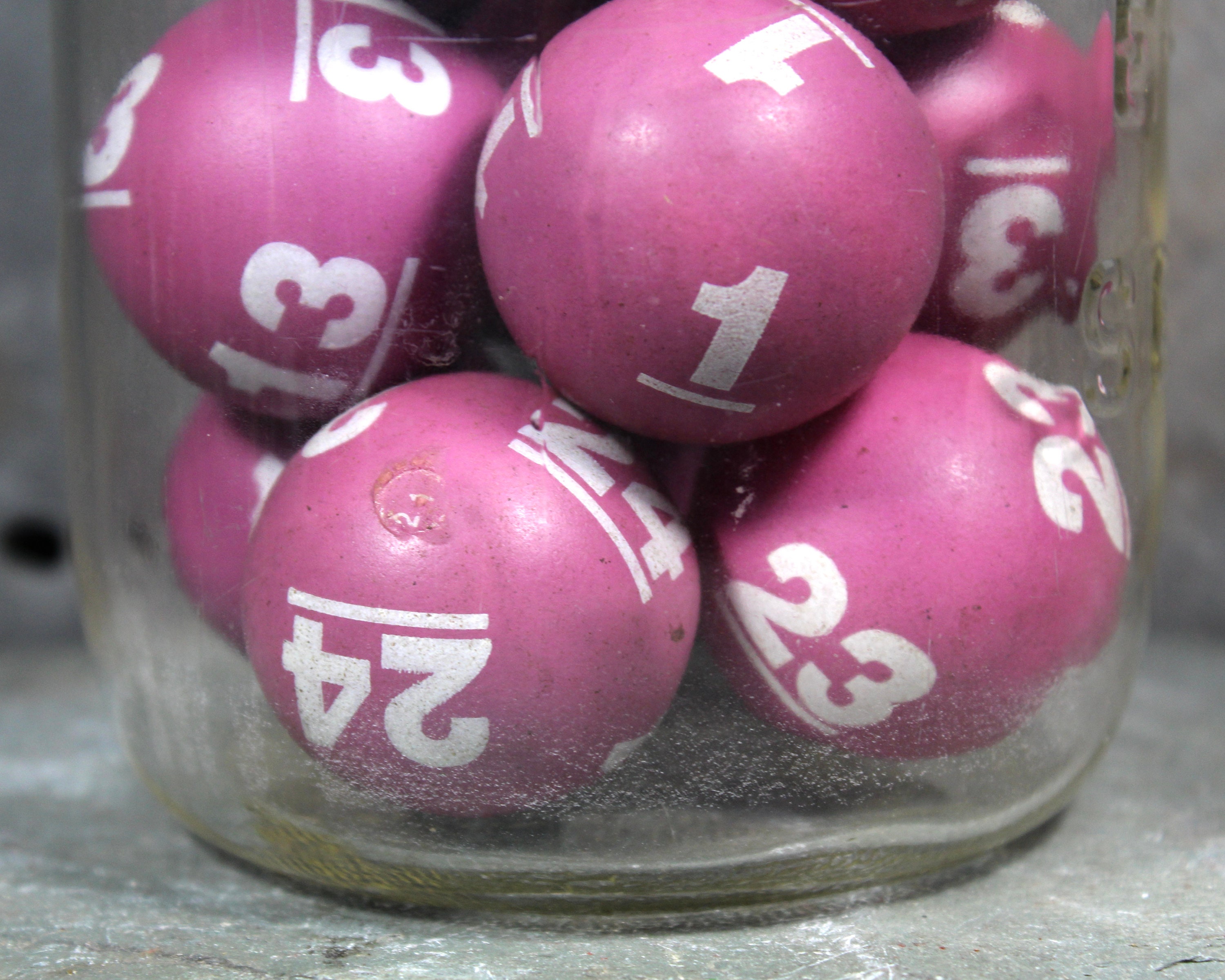 Vintage Bingo Balls in a Mason Jar Unusual Pop of Color Etsy