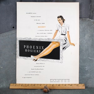 1950s Phoenix Hosiery Advertisement from Milwaukee, WI UNFRAMED Vintage Advertising Page Women's 1950s Fashion Ad Bixley Shop image 10