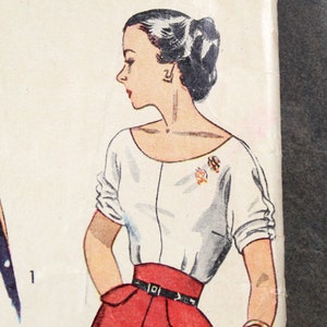 1949 Simplicity 2799 Blouse Pattern Size 12, Bust 30 Cut, Complete Pattern Bixley Shop image 3