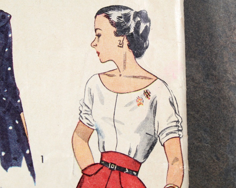 1949 Simplicity 2799 Blouse Pattern Size 12, Bust 30 Cut, Complete Pattern Bixley Shop image 3