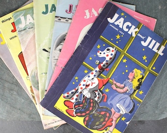 1953/54 Jack & Jill Magazines | Set of 7 | Vintage Jack and Jill Magazine - Vintage Children's Magazine | Bixley Shop