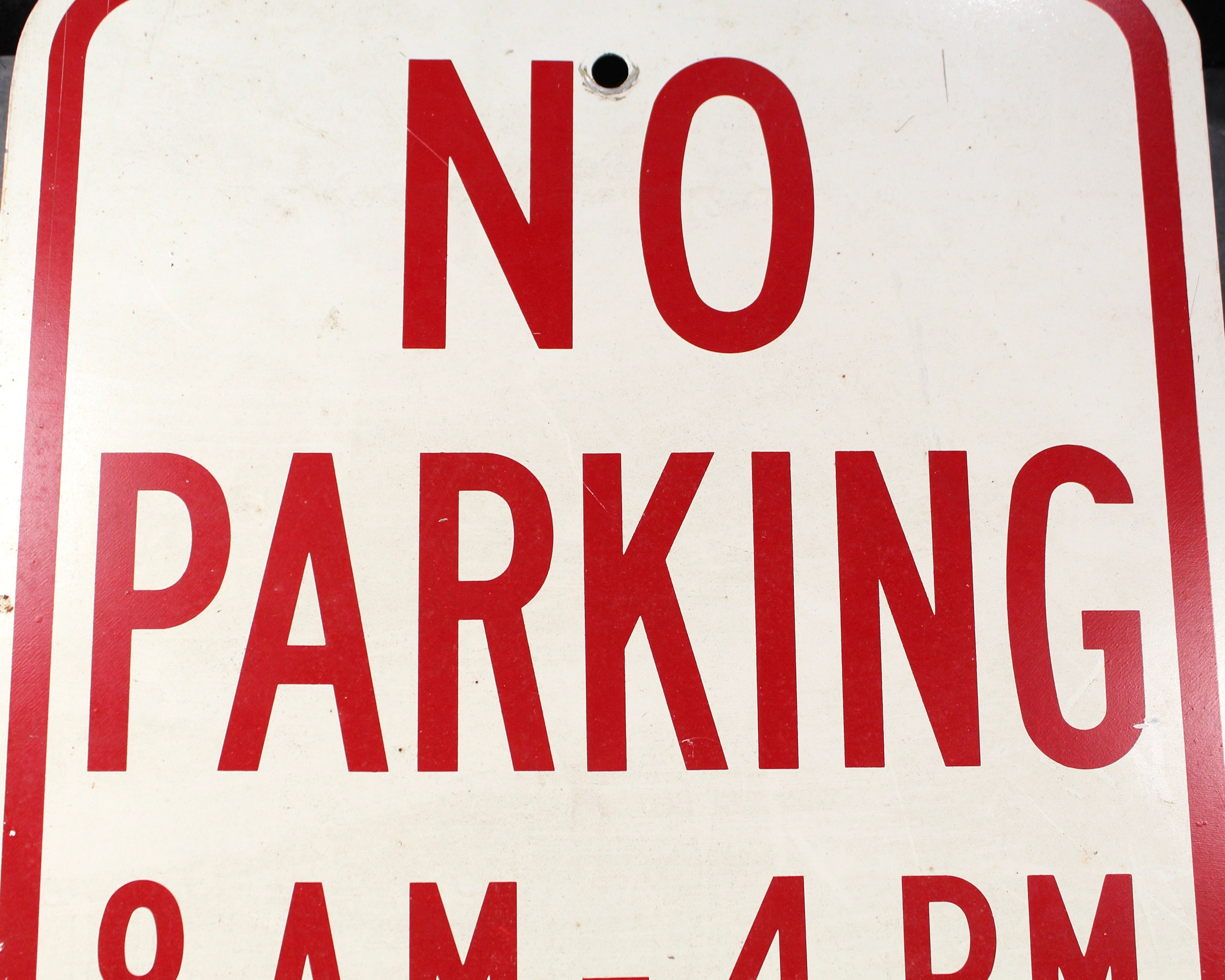 Vintage Metal No Parking Sign | No Parking 8am-4pm School Days