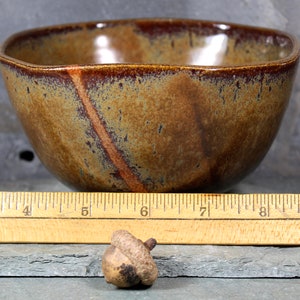 Studio Pottery Soup Bowl 5 1/4 New England Pottery Trinket Bowl Art Pottery Brown and Rust Colored Stoneware Bowl Bixley Shop image 9