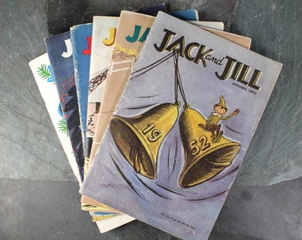 1952 Jack & Jill Magazines | Set of 6 | Vintage Jack and Jill Magazine - Vintage Children's Magazine | Bixley Shop