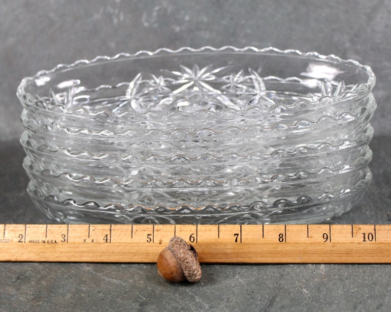 Anchor Hocking Clear Boat Glass Dish Candy/Relish Oblong Dish or Trinket Dish Pressed Glass Starburst Pattern Bixley Shop image 8