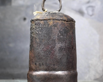 Antique Handcrafted Goat Bell | Rustic Folded and Riveted Animal Bell | Rustic Farm Bell