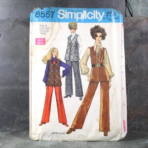 1969 Simplicity #8557 Patroon pantalon en hemd | Compleet, uitgesneden patroon in originele envelop | Bixley-winkel
