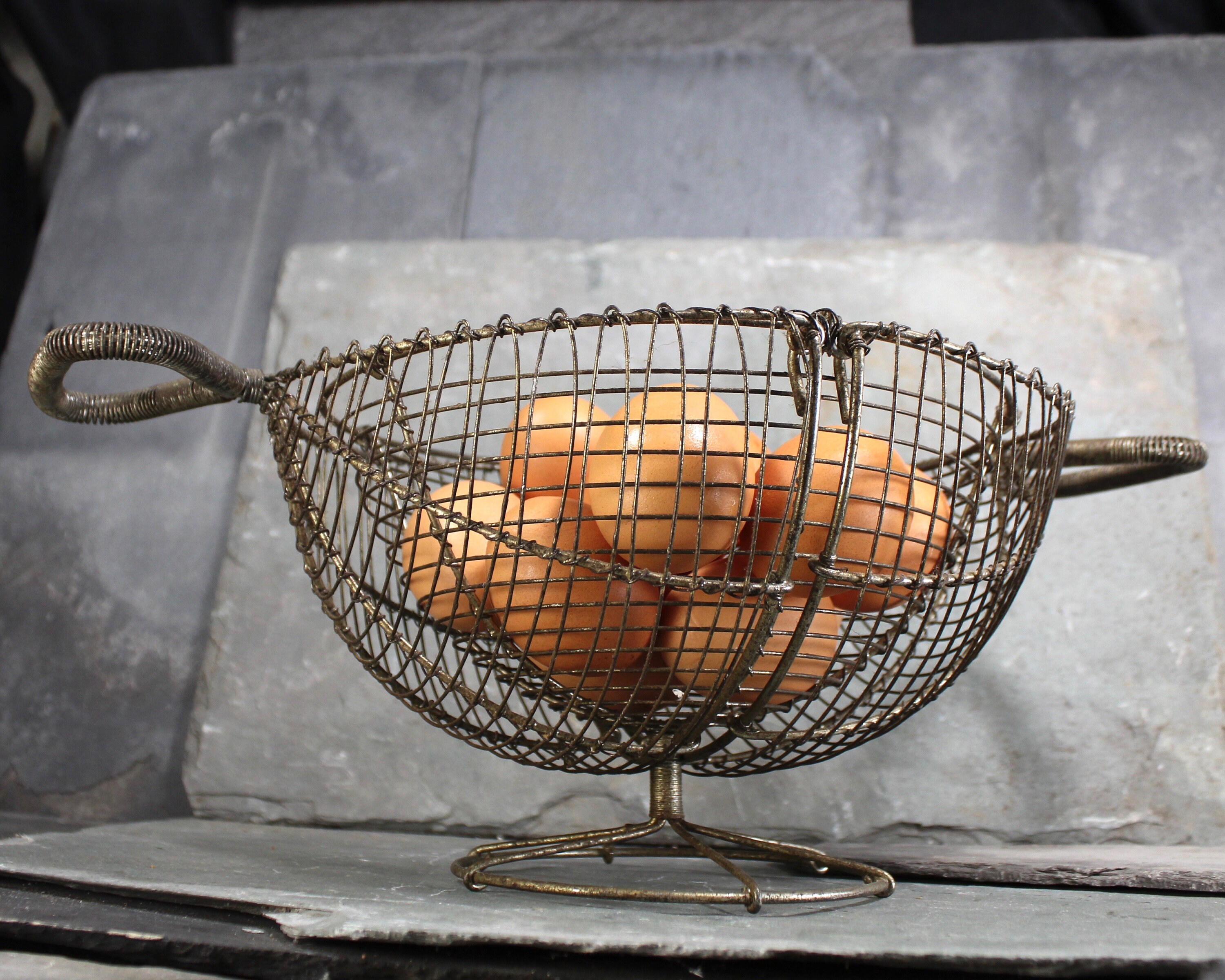 Egg Collecting Basket Vintage Patina Antique French Farm Etsy
