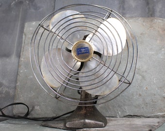 1940s Manning Bowman Metal Fan - Electric Table Fan with Metal Blades - Cast Iron Fan Base - Working Fan Adjustable | Bixley Shop