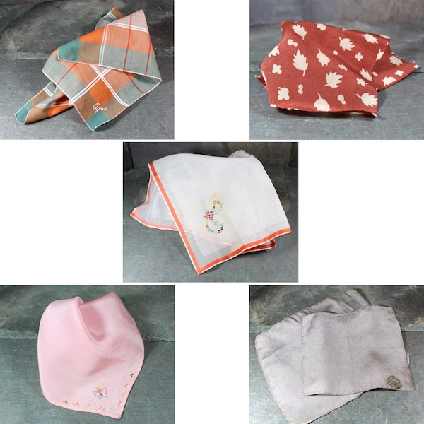 7er Set bunte Vintage Taschentücher und Einstecktücher | Seide oder Leinen Taschentücher | Vintage Hochzeit | Bixley-Shop