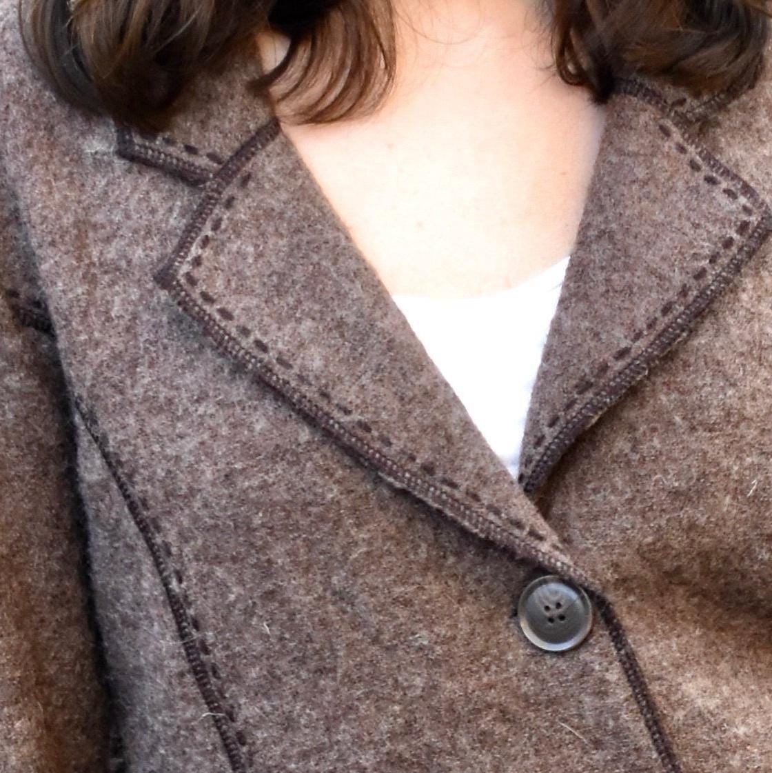 Vintage Carol Little Wool Jacket - Brown Wool Size Large