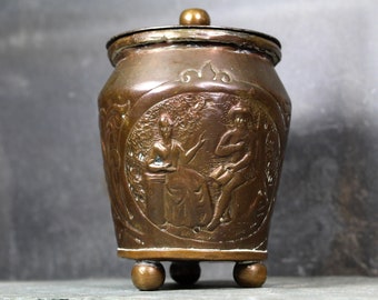 Russian Copper Sugar Bowl | Circa 1870s | Hand Made Copper Sugar Container | 3 Piece Set | Bixley Shop