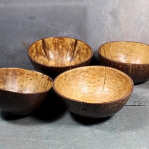 Vintage Coconut Bowls Set of 4 Buddha Bowls Eco Coconut Small Bowls Bixley Shop image 2