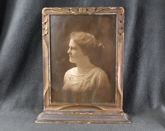 Antique Tabletop Wooden Frame with 1910s/1920s Woman's Portrait| Antique Frame for Portrait or Mirror | Bixley Shop