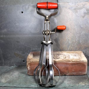 Vintage Taplin Rotary Egg Beater - Vintage Kitchen Tools - Stainless Steel Mixer - Industrial Rustic | Bixley Shop