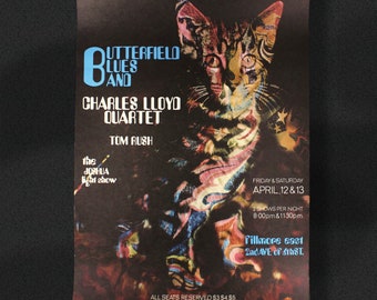 1968 Butterfield Blues & Charles Lloyd Quartet Concert Poster | FIRST PRINTING | Designed by Jon Stahl | Fillmore East Shows | Bixley Shop