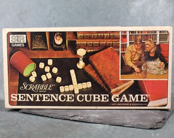 Scrabble Brand Sentence Cube Game | 1971 Selchow & Righter Company | Classic Word Game | Bixley Shop