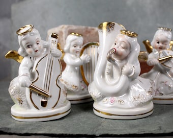 Collection Ange instantanée ! Figurines vintage d'ange musicien à collectionner - Vers les années 1950 - Fabriquées au Japon | Boutique Bixley