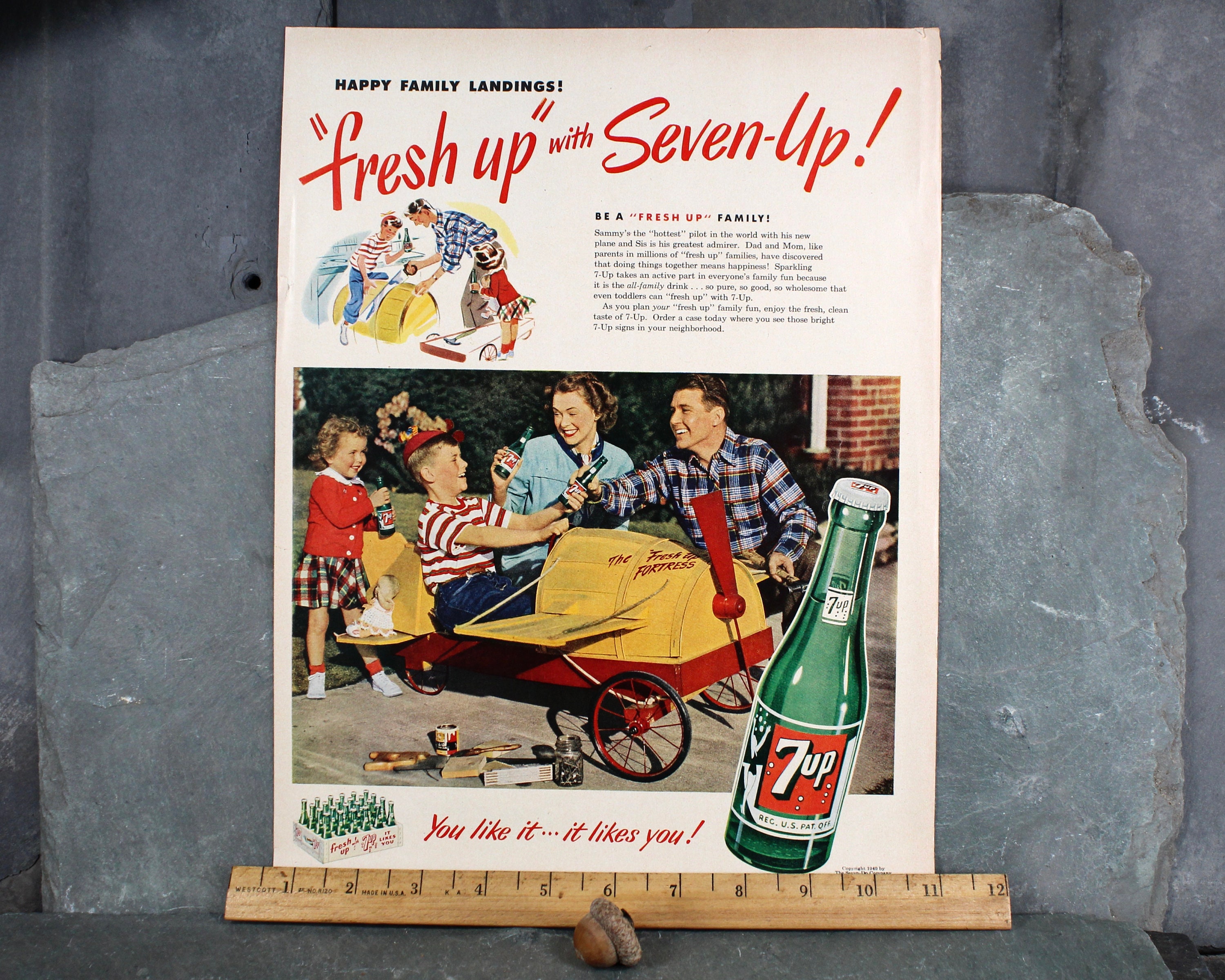 1949 Seven-up Soda Advertisement | UNFRAMED Vintage
