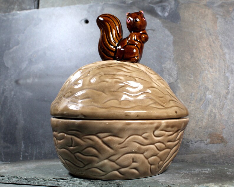 Vintage Walnut and Squirrel Candy Dish Autumnal Candy Dish Etsy