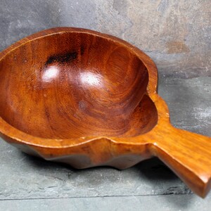 Vintage Mid-Century Carved Wooden Bowl Pear Shaped Fruit Bowl Mid-Century Rustic Modern Bixley Shop image 3