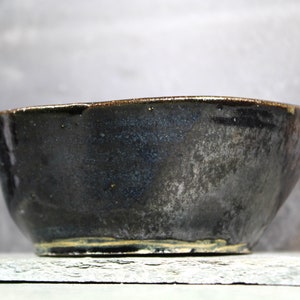 Studio Pottery Trinket Bowl 5 New England Pottery Trinket Bowl Art Pottery Black Colored Stoneware Bowl Bixley Shop image 7