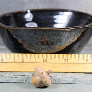 Studio Pottery Trinket Bowl 5 New England Pottery Trinket Bowl Art Pottery Black Colored Stoneware Bowl Bixley Shop image 6