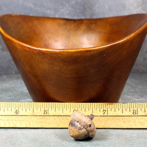 Vintage Mid-Century Carved Wooden Bowl David Auld Style Small Wooden Bowl Scandinavian Style Solid Wooden Bowl Bixley Shop image 8