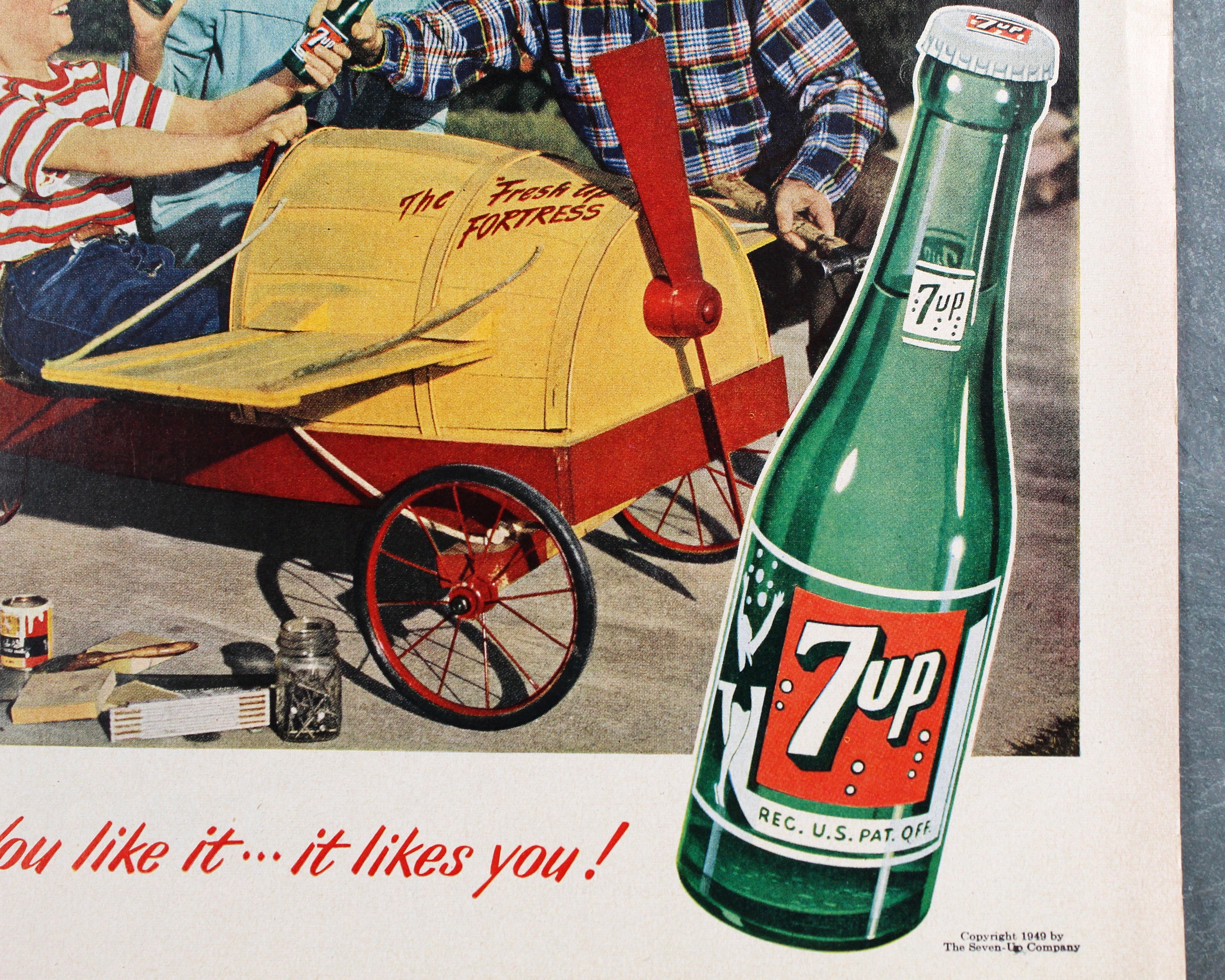 1949 Seven-up Soda Advertisement | UNFRAMED Vintage