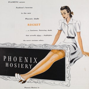 1950s Phoenix Hosiery Advertisement from Milwaukee, WI UNFRAMED Vintage Advertising Page Women's 1950s Fashion Ad Bixley Shop image 4