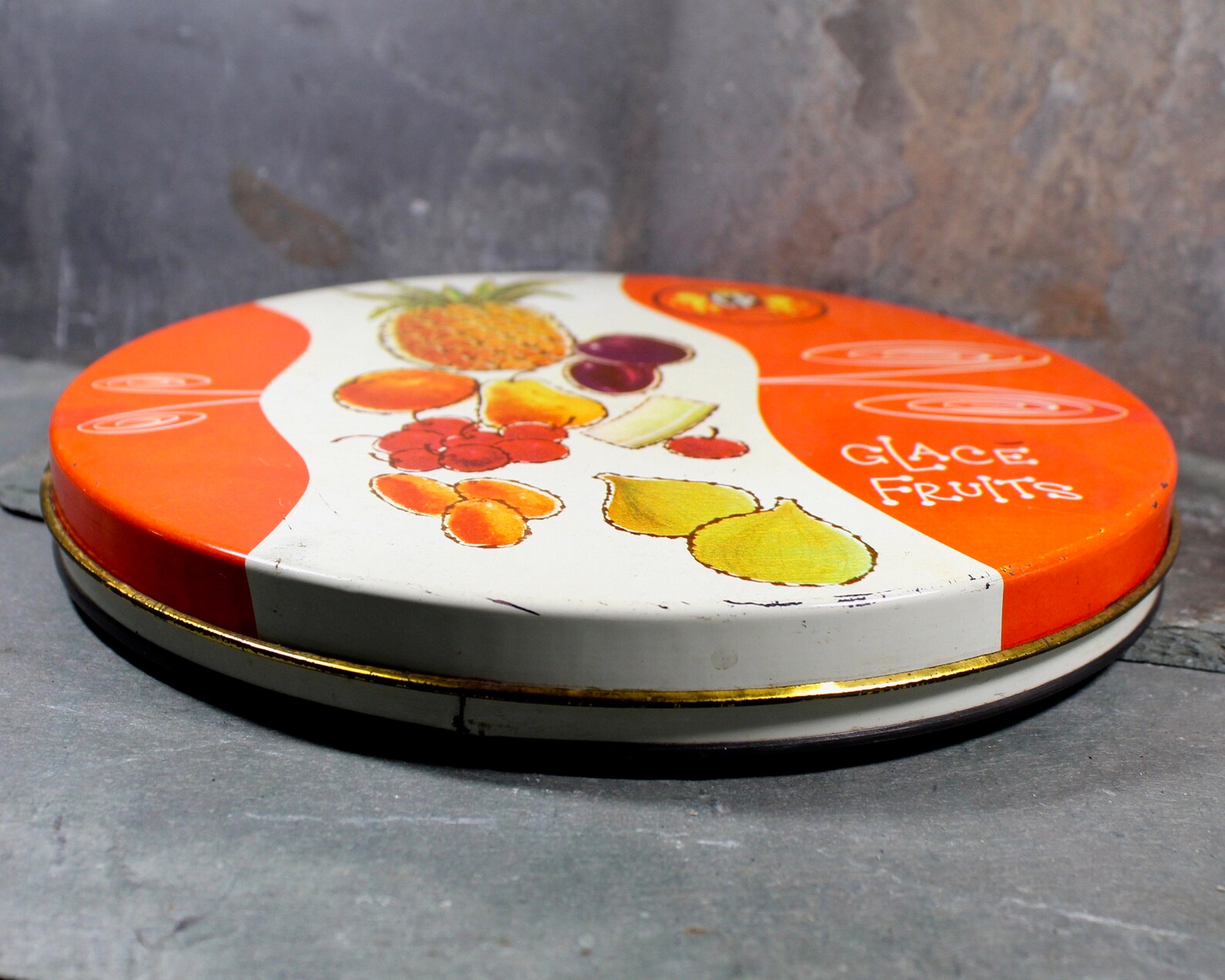Vintage Glace Fruits Candy Tin circa 1960s Totally Mod Candy Etsy