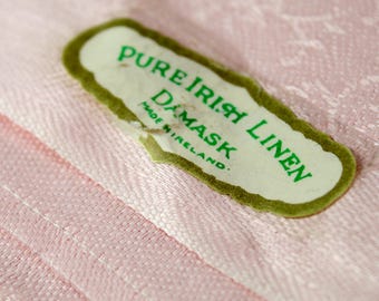 Set of 6 Vintage Damask Irish Linen Napkins | Vintage Valentine&#39;s Day | Vintage Linens | Bixley Shop